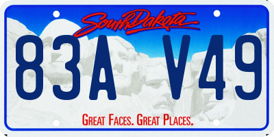 SD license plate 83AV49