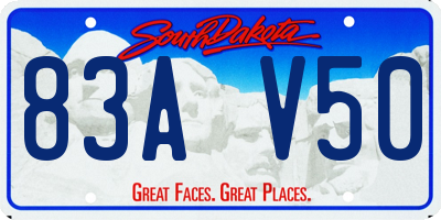 SD license plate 83AV50