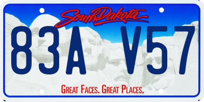 SD license plate 83AV57
