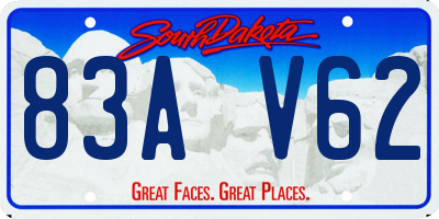 SD license plate 83AV62
