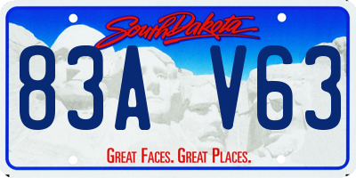 SD license plate 83AV63