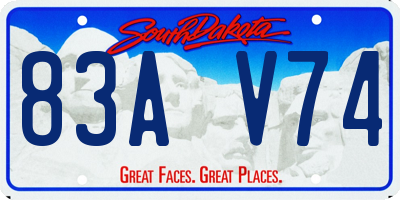 SD license plate 83AV74