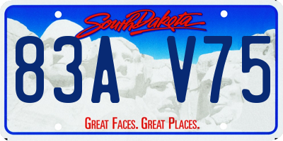 SD license plate 83AV75
