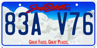 SD license plate 83AV76
