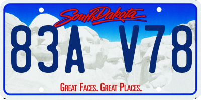 SD license plate 83AV78