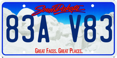 SD license plate 83AV83