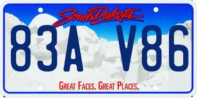 SD license plate 83AV86