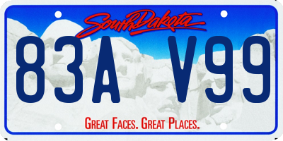 SD license plate 83AV99