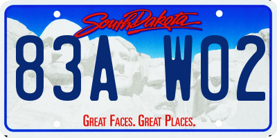 SD license plate 83AW02