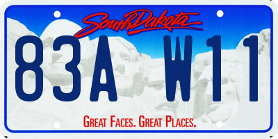 SD license plate 83AW11