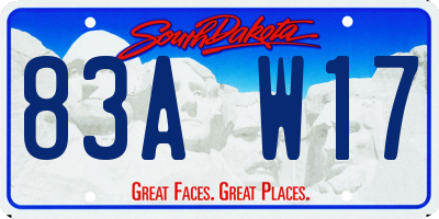 SD license plate 83AW17