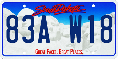 SD license plate 83AW18