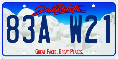 SD license plate 83AW21