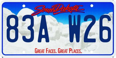 SD license plate 83AW26