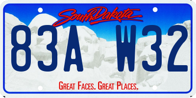 SD license plate 83AW32