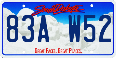SD license plate 83AW52