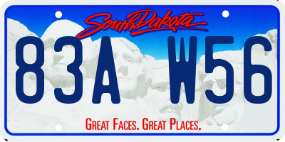 SD license plate 83AW56