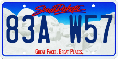 SD license plate 83AW57