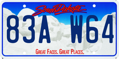 SD license plate 83AW64