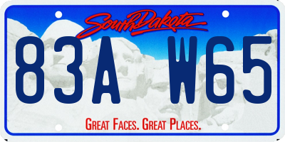 SD license plate 83AW65