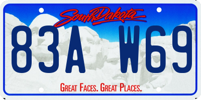SD license plate 83AW69