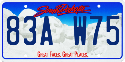 SD license plate 83AW75