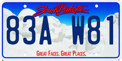 SD license plate 83AW81