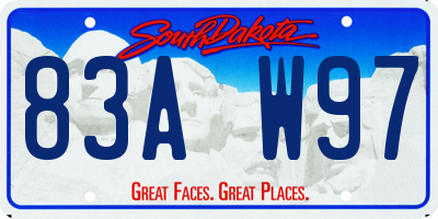 SD license plate 83AW97