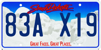 SD license plate 83AX19