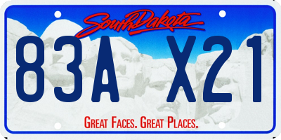 SD license plate 83AX21