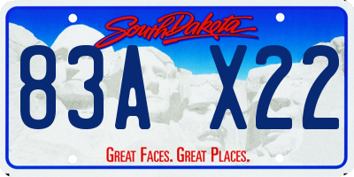 SD license plate 83AX22