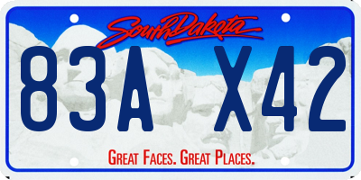 SD license plate 83AX42