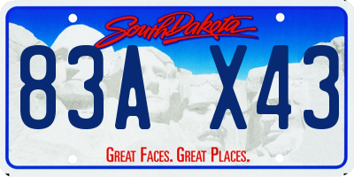 SD license plate 83AX43