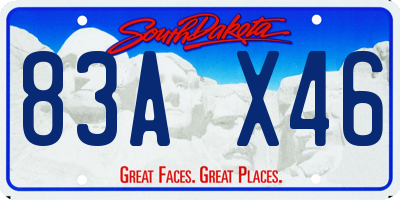 SD license plate 83AX46