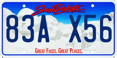SD license plate 83AX56