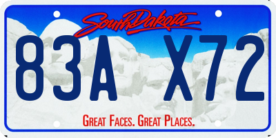 SD license plate 83AX72