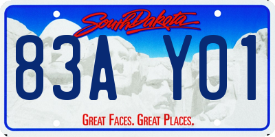 SD license plate 83AY01