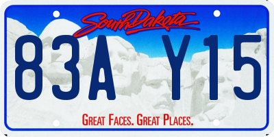 SD license plate 83AY15