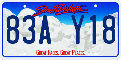SD license plate 83AY18