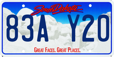 SD license plate 83AY20