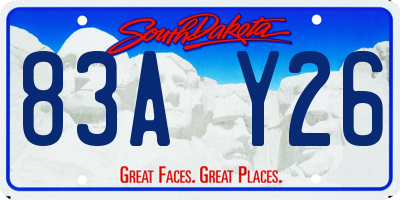SD license plate 83AY26
