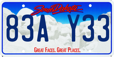 SD license plate 83AY33