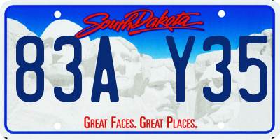 SD license plate 83AY35
