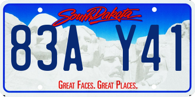 SD license plate 83AY41