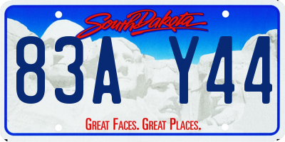SD license plate 83AY44