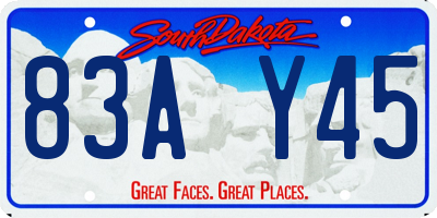 SD license plate 83AY45
