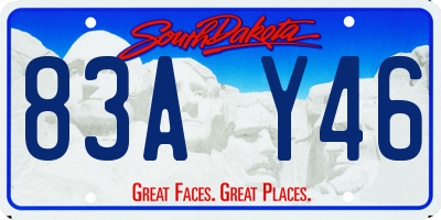 SD license plate 83AY46