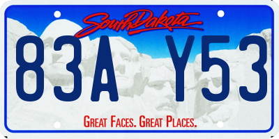 SD license plate 83AY53