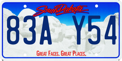SD license plate 83AY54
