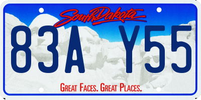 SD license plate 83AY55